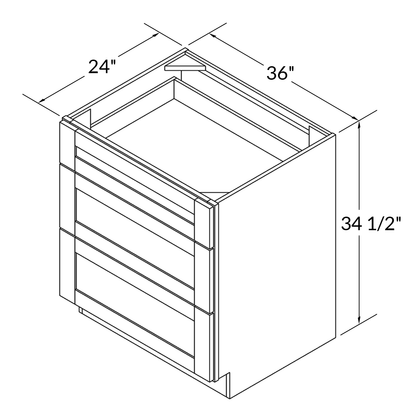 Linen Range Base Kitchen Cabinet LRB36 Alpina White LessCare 36 in. width 34.5 in. height 24 in. depth - Kitchen