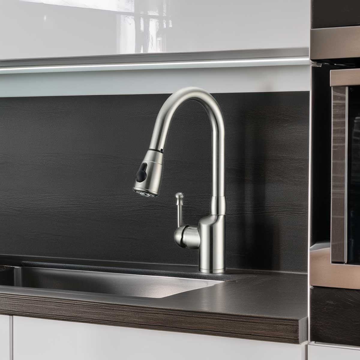 Pull Down Kitchen Faucet LK6B Brushed Nickel