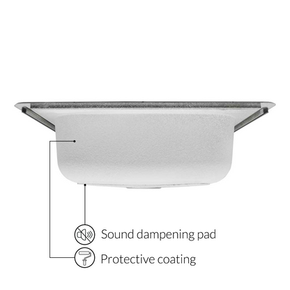 25 in. Drop-in Single Bowl 20-Gauge Durable Satin Stainless Steel Kitchen Sink LT84