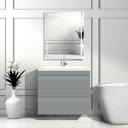 24" W Wall-Mount Modern Gray Vanity LV8W-24G with Square Sink Top