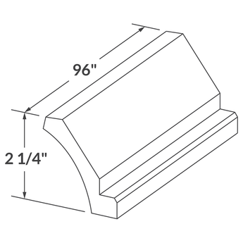 Crown Molding MCROWN-R Shaker Toffee 96 in. width 2.25 in. height