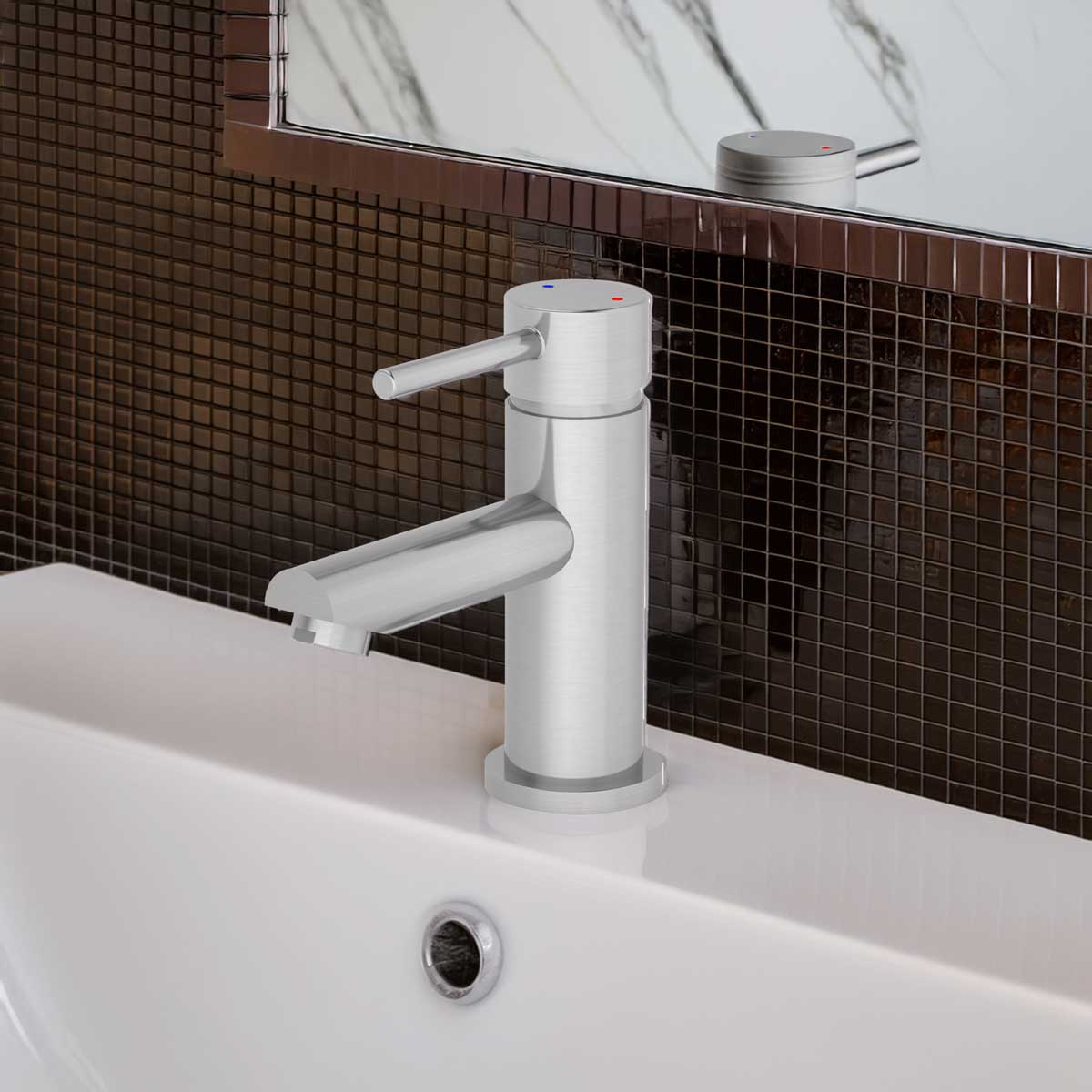 Modern Bathroom or Bar Faucet LB9B Brushed Nickel - Faucets
