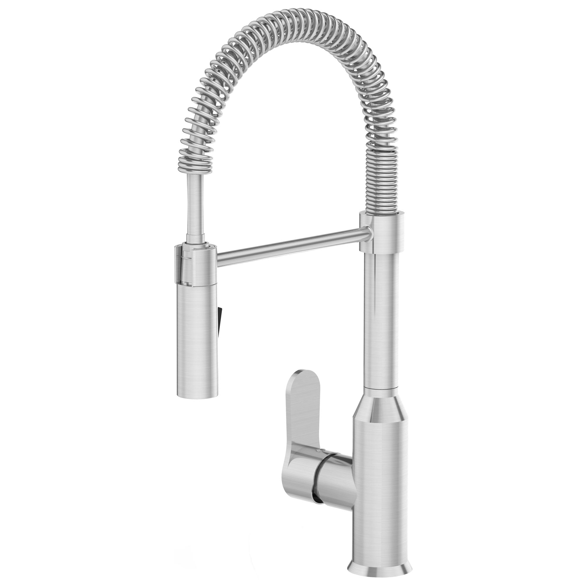Modern Spring Type Kitchen Faucet Brushed Nickel with Pull-Down Spray