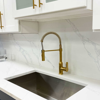Modern Spring-Type Kitchen Faucet LK18G Gold - Faucets
