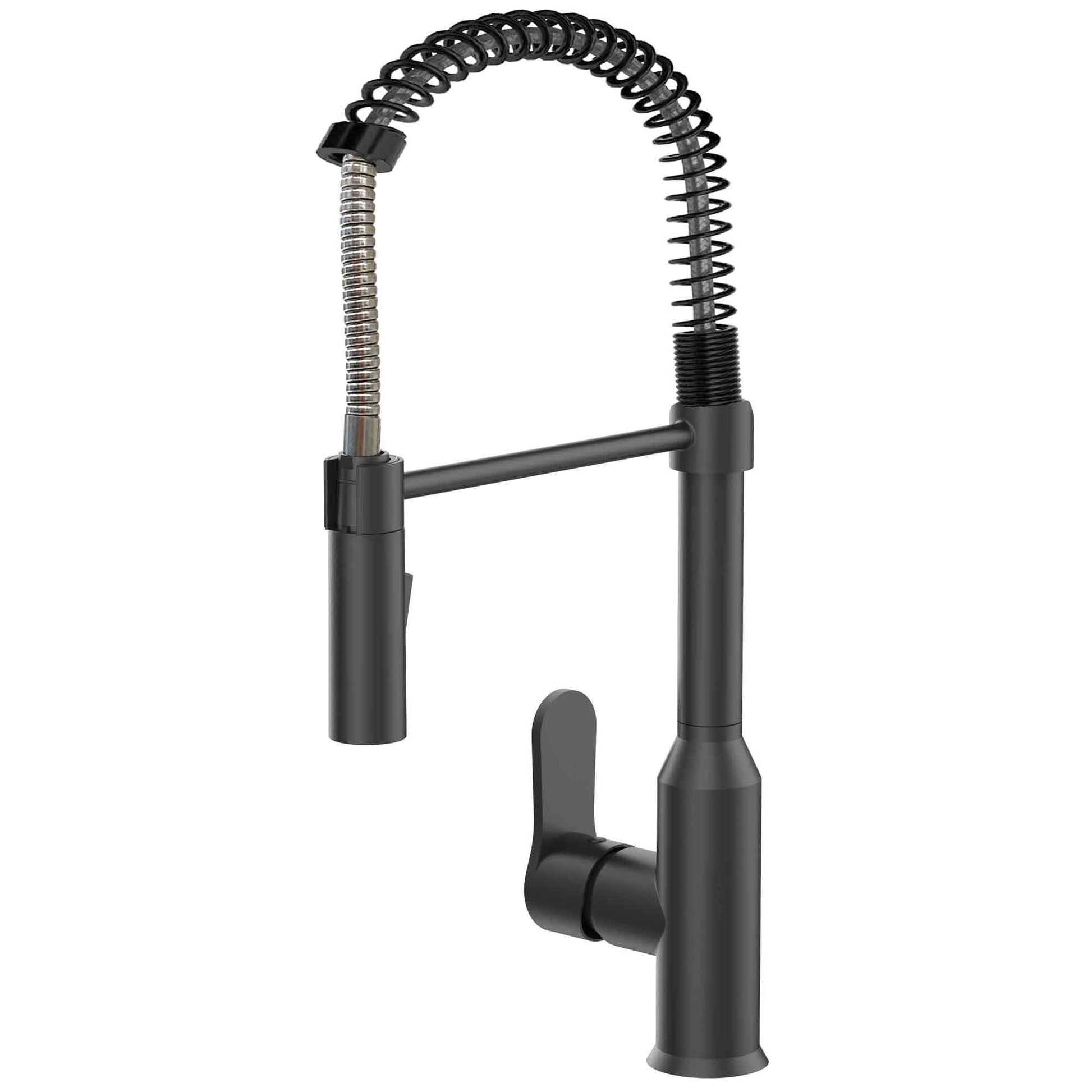 Modern Spring-Type Kitchen Faucet LK18M Matte Black - Faucets