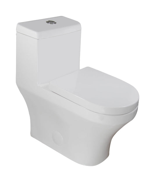 One-Piece 0.8/1.6 GPF Dual Flush Elongated Toilet with Soft-Close Seat LT8 - Toilets