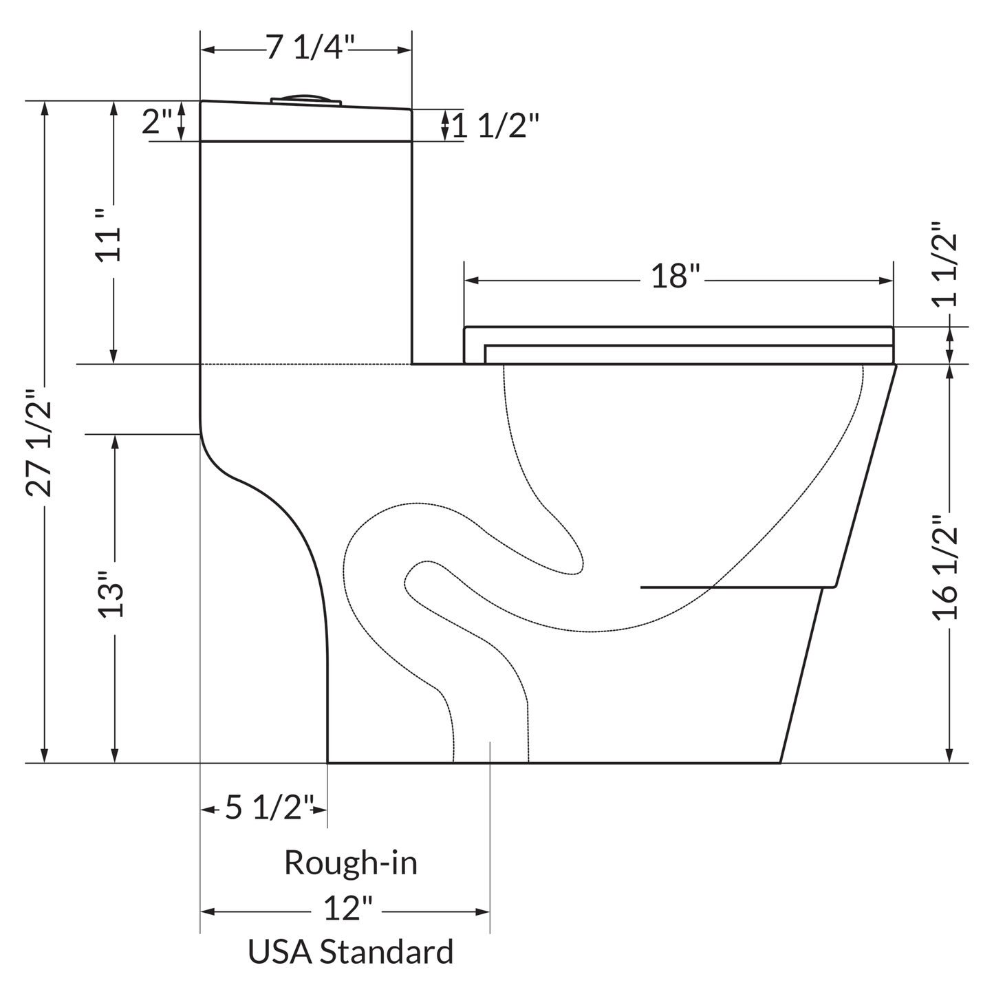 Dual Flush Elongated One Piece Ceramic LT3 Toilet.