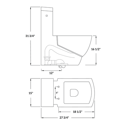 Dual Flush One Piece Modern LT5 Toilet.