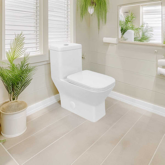 One-Piece 1.28 GPF Single Flush Elongated Toilet with Soft-Close Seat LT6 - Toilets