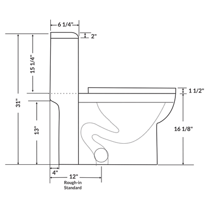Single Flush One Piece Modern LT9 Toilet.
