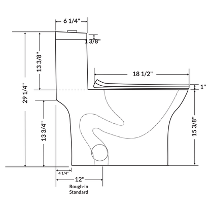 Single Flush One Piece Modern LT7 Toilet.