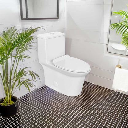 One-Piece 1.28 GPF Single Flush Elongated Toilet with Soft-Close Seat LT7 - Toilets