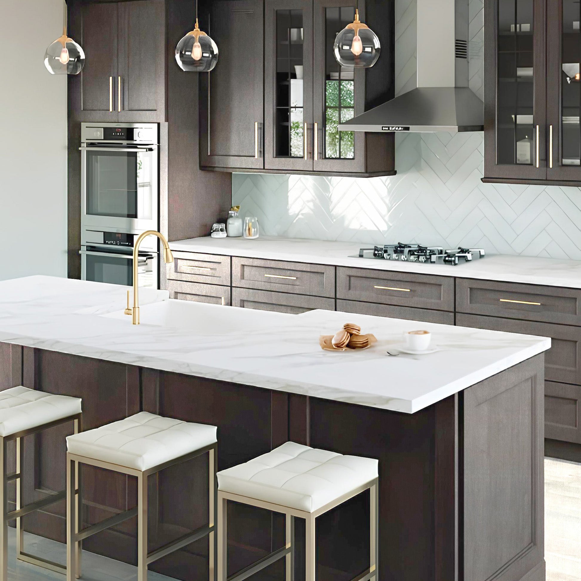 Outside Corner Molding MOC8 Milan Slate 0.75 in. width 0.75 in. height 96 in. depth - Kitchen Cabinets