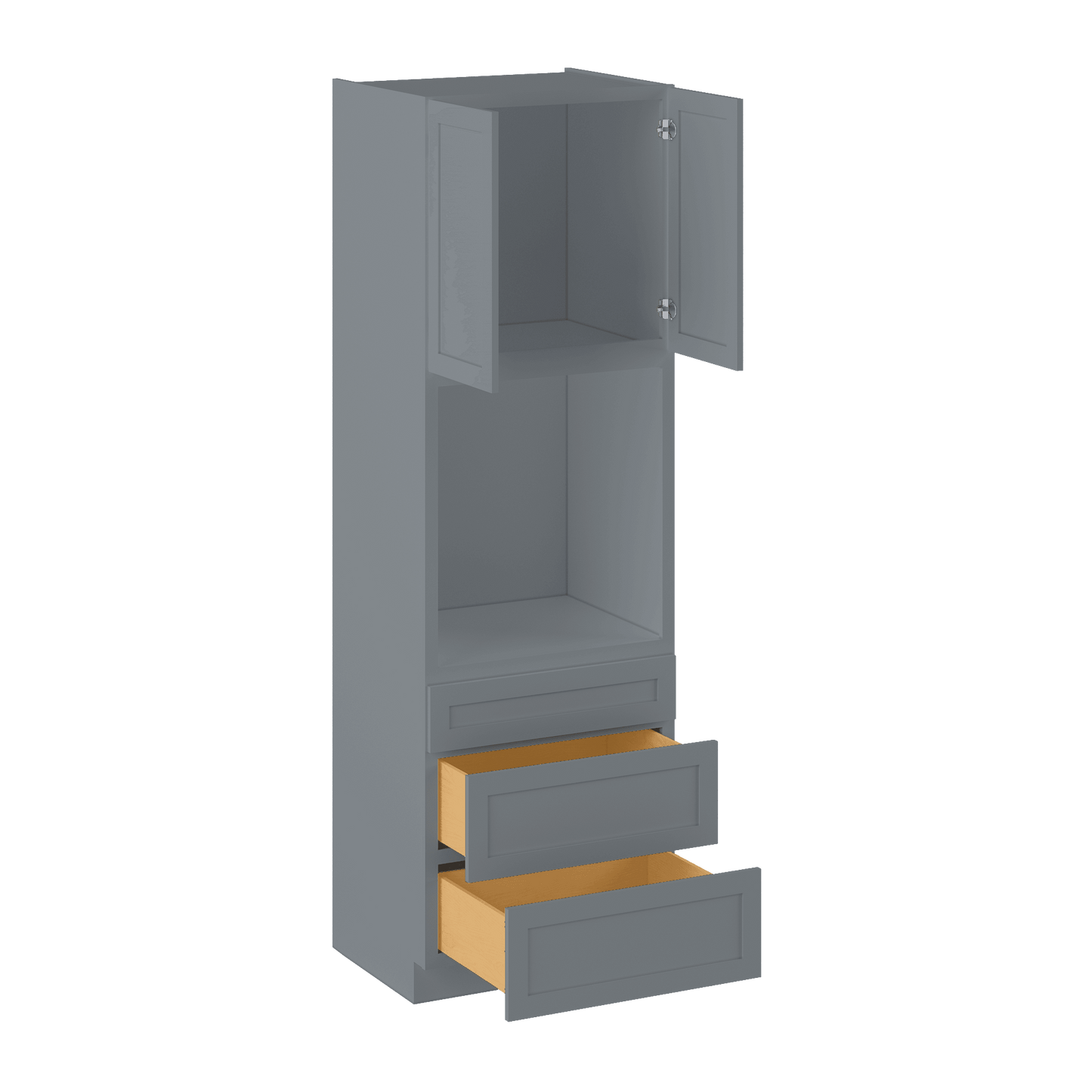 Oven Kitchen Cabinet OC3096 Colonial Gray LessCare 30 in. width 96 in. height 24 in. depth - Kitchen Cabinets