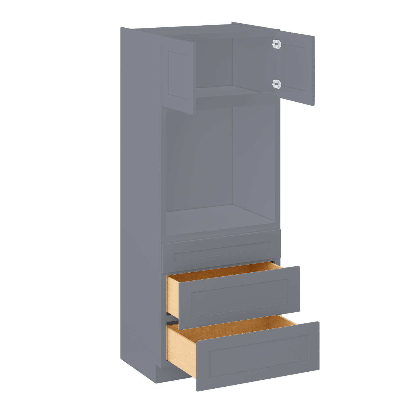 Oven Kitchen Cabinet OC3384 Colonial Gray LessCare 33 in. width 84 in. height 24 in. depth - Kitchen Cabinets