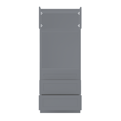 Oven Kitchen Cabinet OC3384 Colonial Gray LessCare 33 in. width 84 in. height 24 in. depth - Kitchen Cabinets