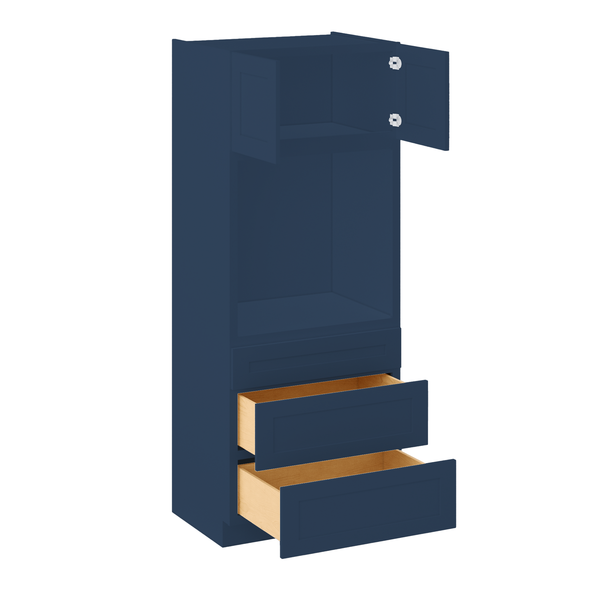 Oven Kitchen Cabinet OC3384 Danbury Blue LessCare 33 in. width 84 in. height 24 in. depth - Kitchen Cabinets