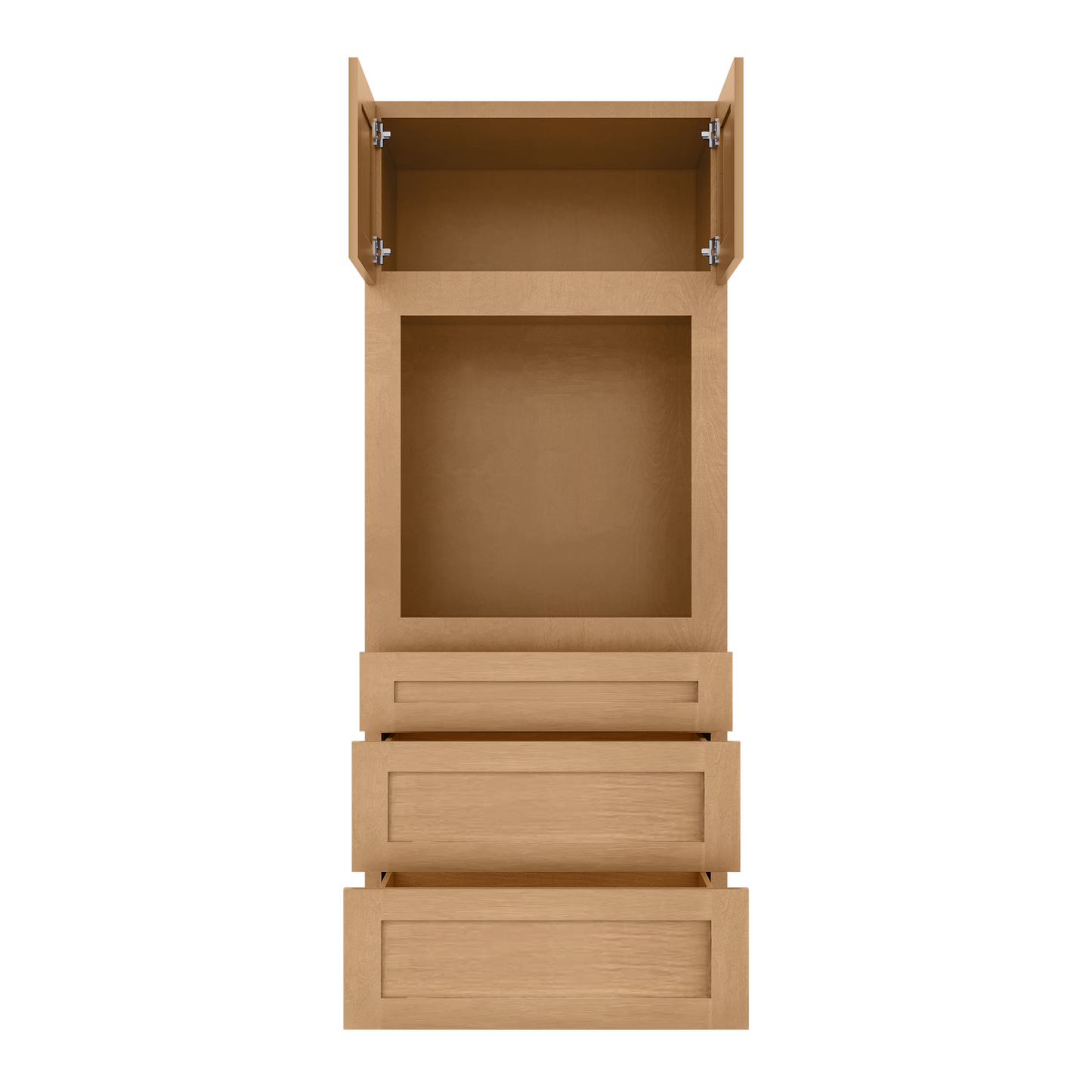 Oven Kitchen Cabinet OC3384 Shaker Toffee LessCare 33 in. width 84 in. height 24 in. depth - Kitchen Cabinets