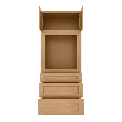 Oven Kitchen Cabinet OC3384 Shaker Toffee LessCare 33 in. width 84 in. height 24 in. depth - Kitchen Cabinets