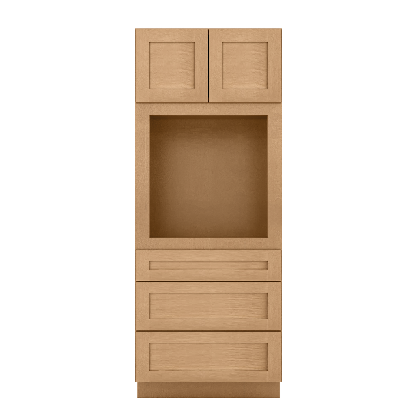 Oven Kitchen Cabinet OC3384 Shaker Toffee LessCare 33 in. width 84 in. height 24 in. depth - Kitchen Cabinets