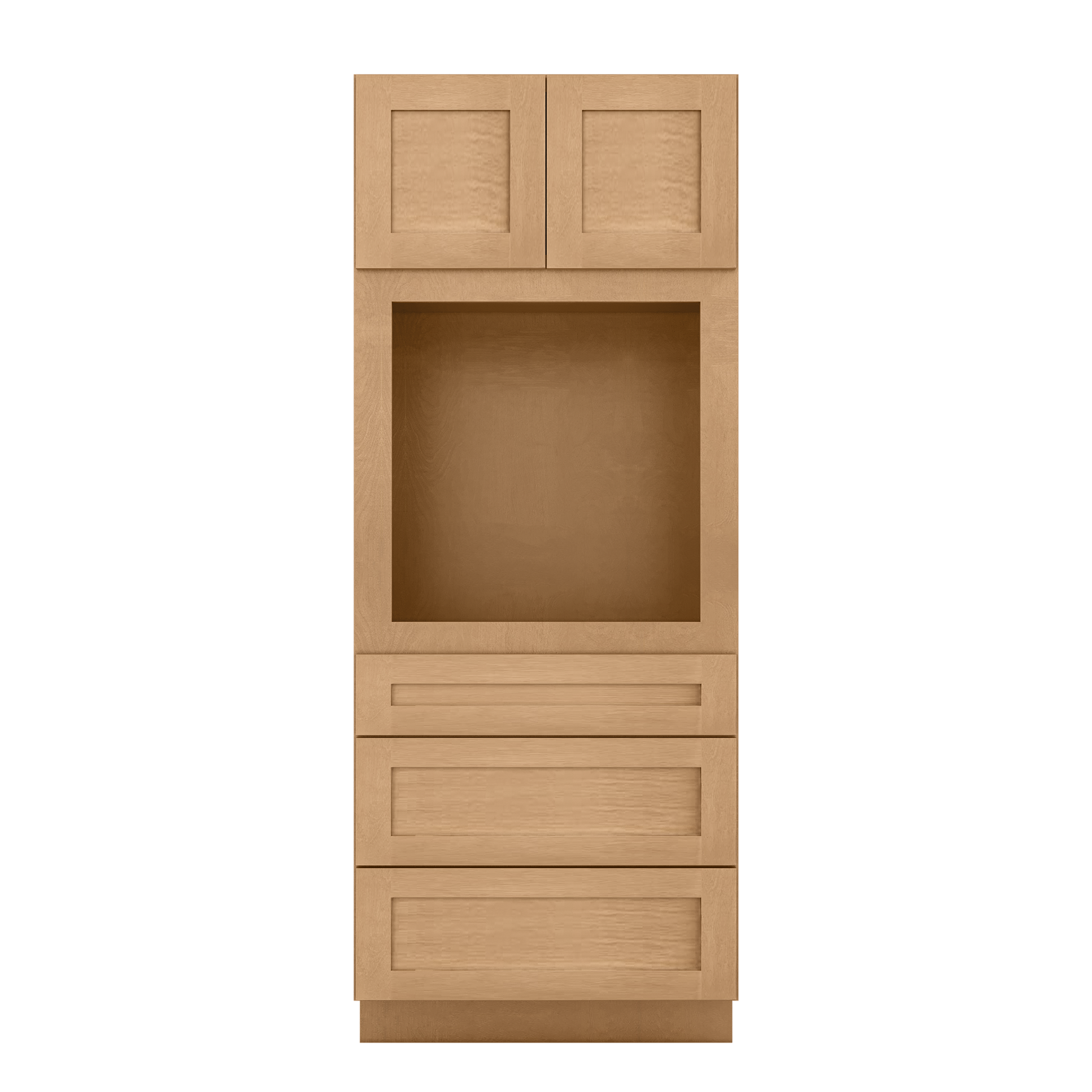 Oven Kitchen Cabinet OC3384 Shaker Toffee LessCare 33 in. width 84 in. height 24 in. depth - Kitchen Cabinets