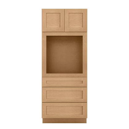 Oven Kitchen Cabinet OC3384 Shaker Toffee LessCare 33 in. width 84 in. height 24 in. depth - Kitchen Cabinets