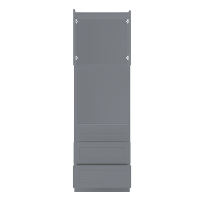 Oven Kitchen Cabinet OC3390 Colonial Gray LessCare 33 in. width 90 in. height 24 in. depth - Kitchen Cabinets