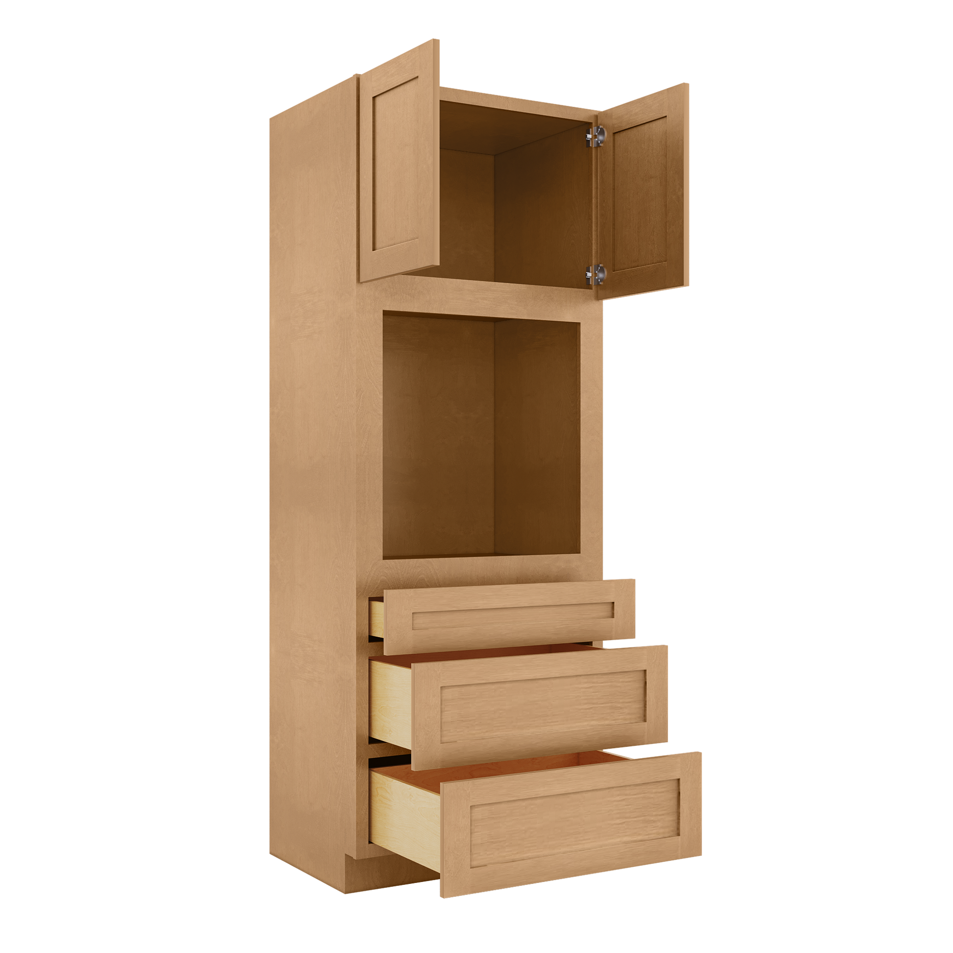 Oven Kitchen Cabinet OC3390 Milan Toffee LessCare 33 in. width 90 in. height 24 in. depth - Kitchen Cabinets