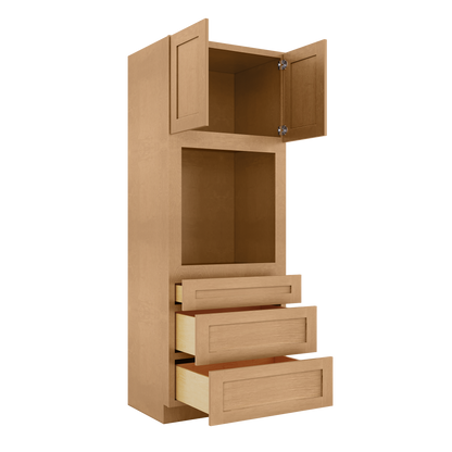Oven Kitchen Cabinet OC3390 Milan Toffee LessCare 33 in. width 90 in. height 24 in. depth - Kitchen Cabinets