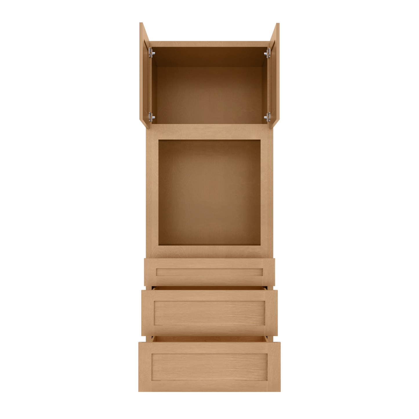 Oven Kitchen Cabinet OC3390 Milan Toffee LessCare 33 in. width 90 in. height 24 in. depth - Kitchen Cabinets