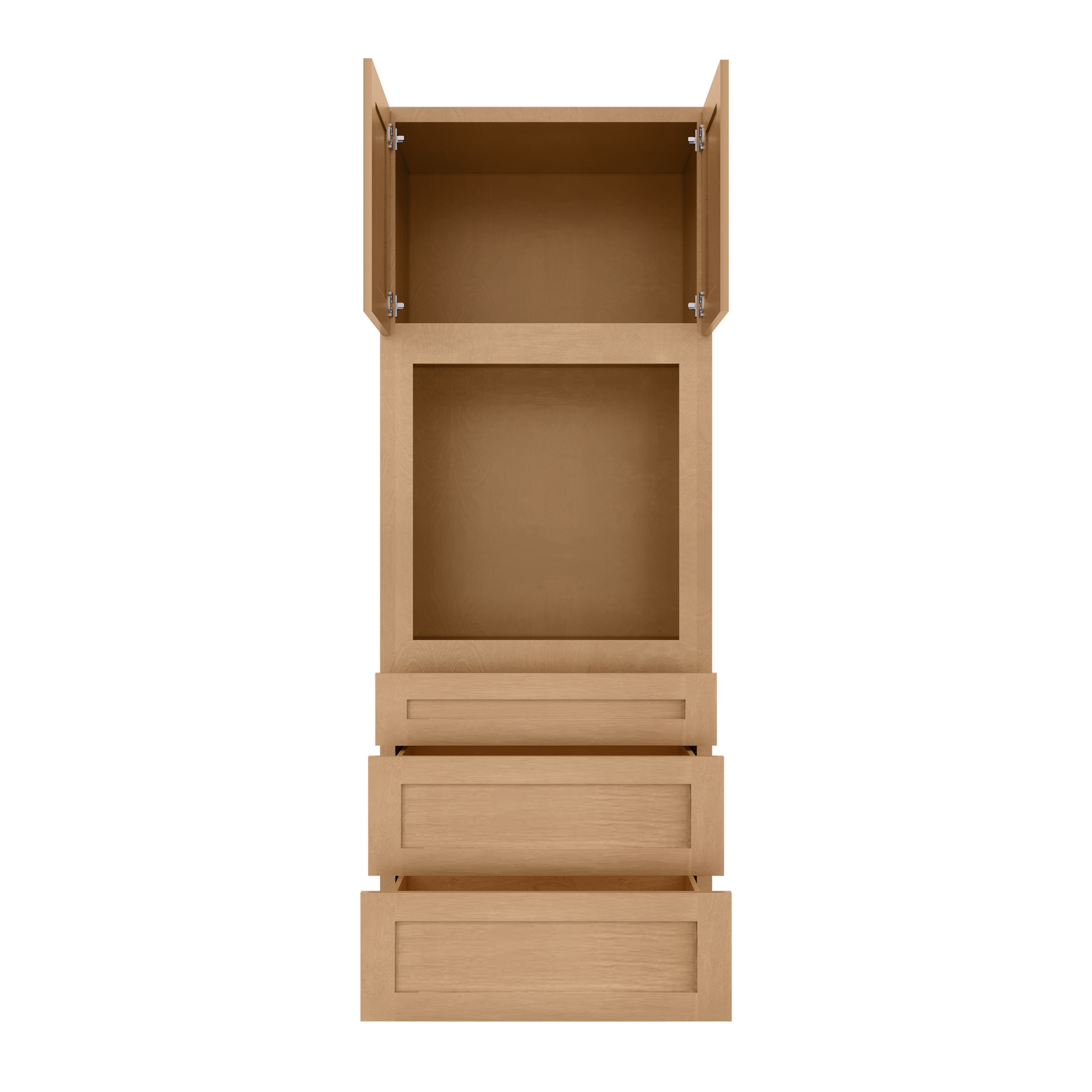 Oven Kitchen Cabinet OC3390 Milan Toffee LessCare 33 in. width 90 in. height 24 in. depth - Kitchen Cabinets