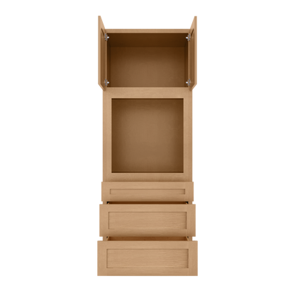 Oven Kitchen Cabinet OC3390 Milan Toffee LessCare 33 in. width 90 in. height 24 in. depth - Kitchen Cabinets