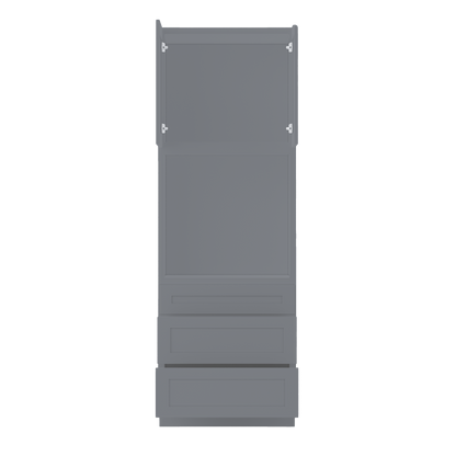 Oven Kitchen Cabinet OC3396 Colonial Gray LessCare 33 in. width 96 in. height 24 in. depth - Kitchen Cabinets