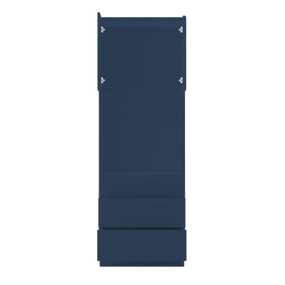 Oven Kitchen Cabinet OC3396 Danbury Blue LessCare 33 in. width 96 in. height 24 in. depth - Kitchen Cabinets