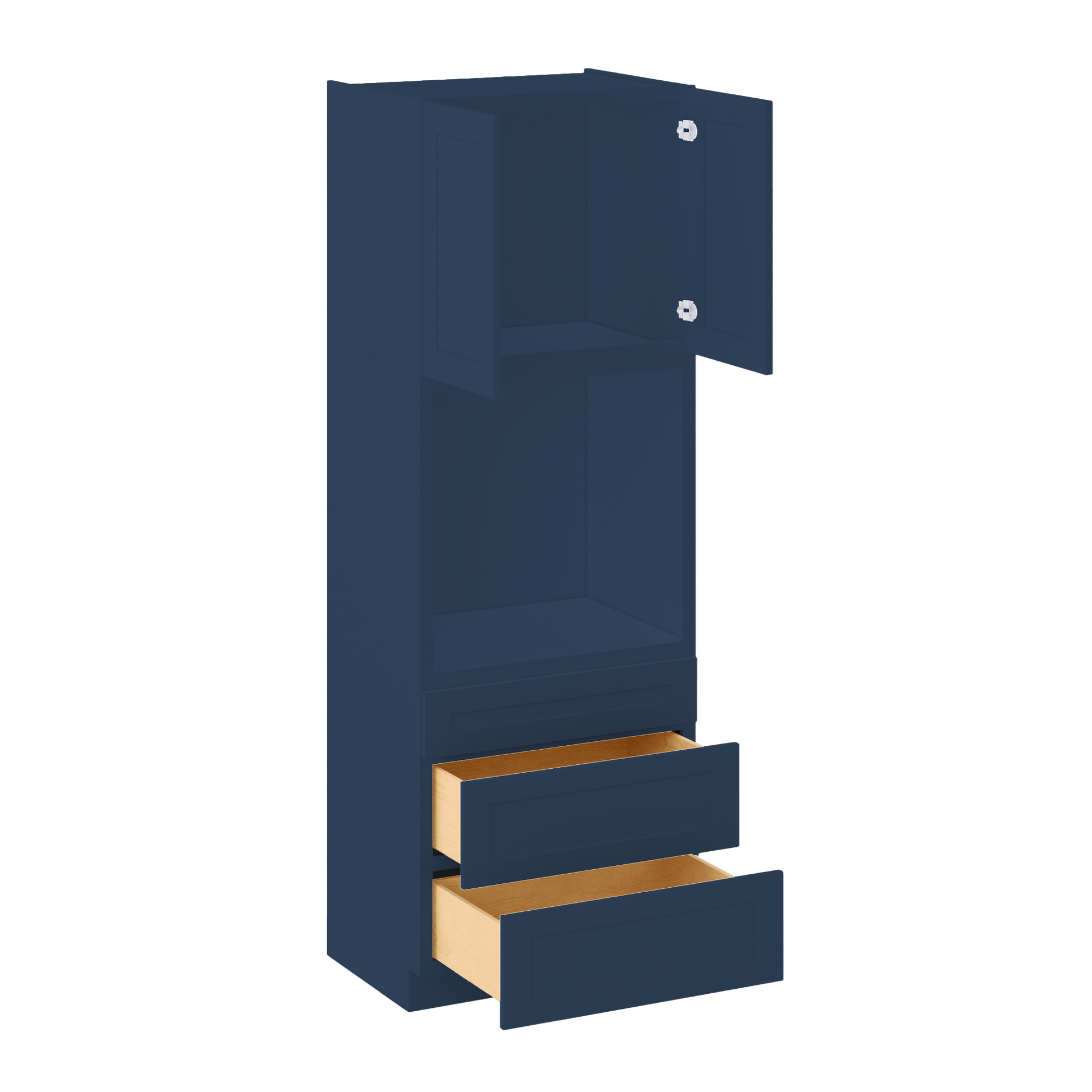 Oven Kitchen Cabinet OC3396 Danbury Blue LessCare 33 in. width 96 in. height 24 in. depth - Kitchen Cabinets