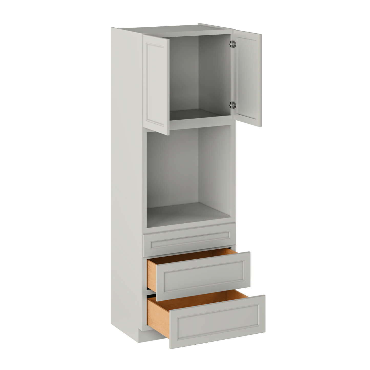 Oven Kitchen Cabinet OC3396 Milan Pearl LessCare 33 in. width 96 in. height 24 in. depth - Kitchen Cabinets