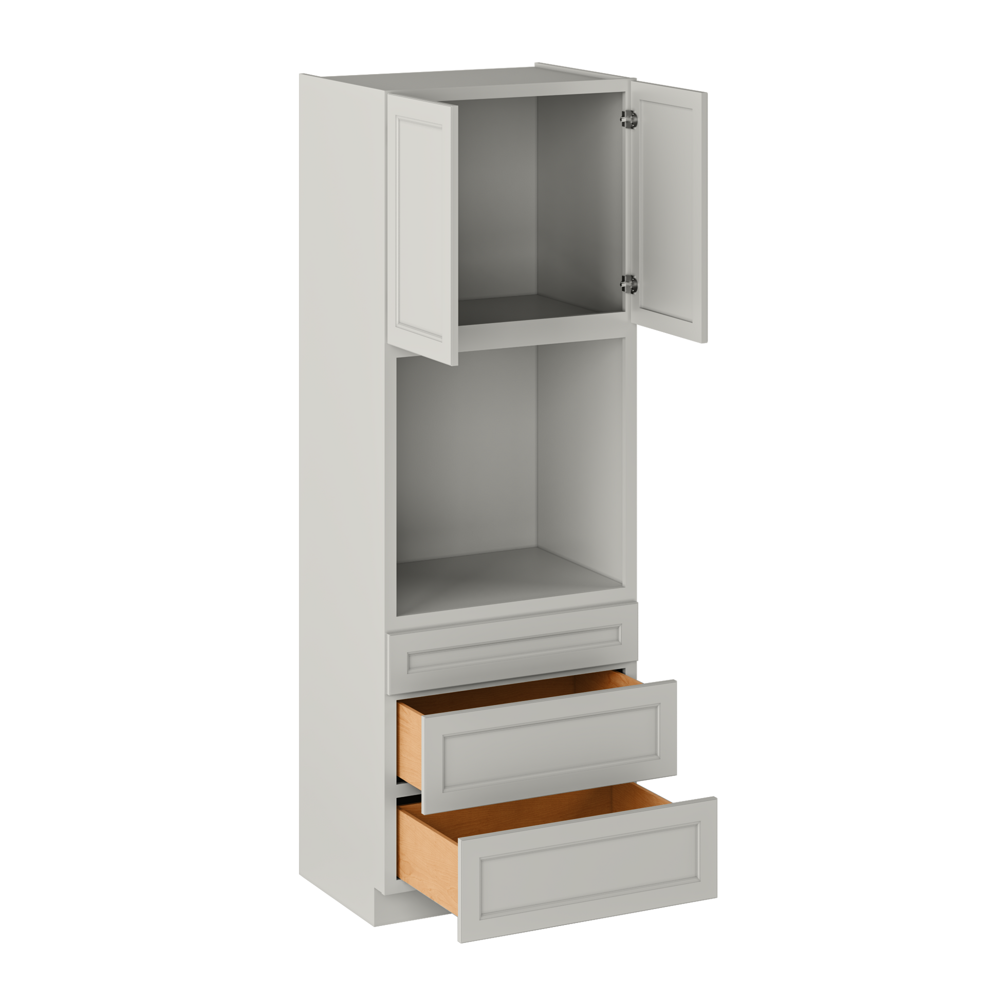 Oven Kitchen Cabinet OC3396 Milan Pearl LessCare 33 in. width 96 in. height 24 in. depth - Kitchen Cabinets