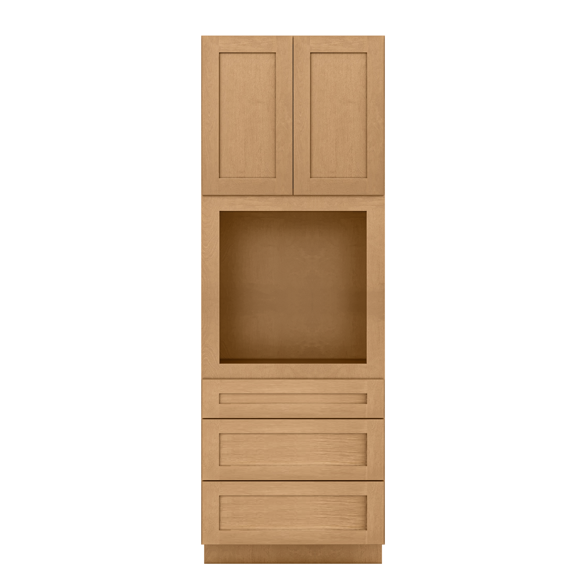 Oven Kitchen Cabinet OC3396 Shaker Toffee LessCare 33 in. width 96 in. height 24 in. depth - Kitchen Cabinets