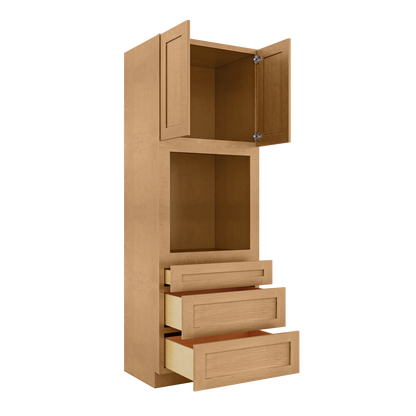 Oven Kitchen Cabinet OC3396 Shaker Toffee LessCare 33 in. width 96 in. height 24 in. depth - Kitchen Cabinets