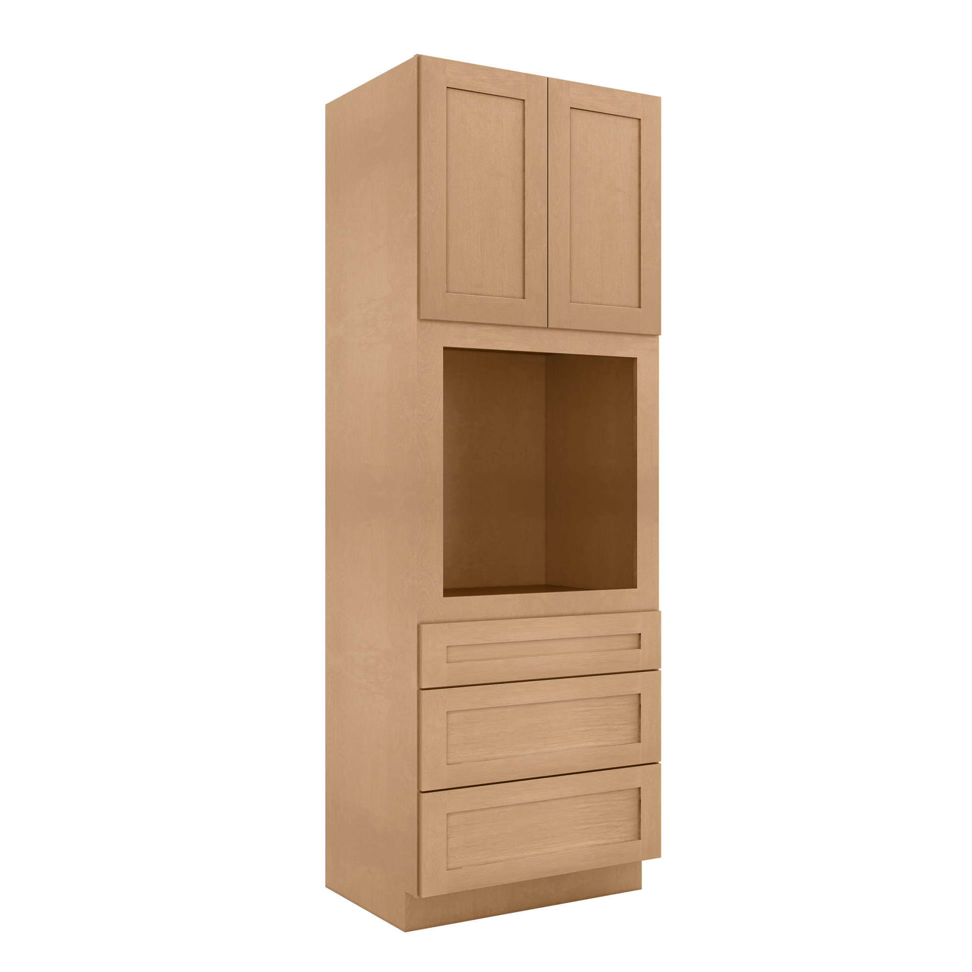 Oven Kitchen Cabinet OC3396 Shaker Toffee LessCare 33 in. width 96 in. height 24 in. depth - Kitchen Cabinets