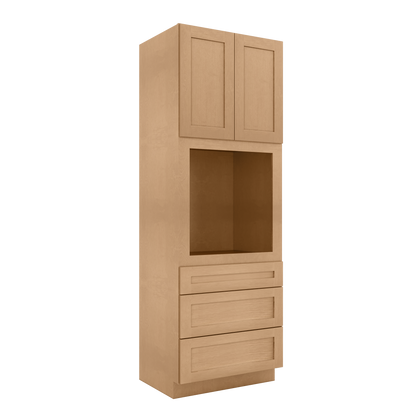 Oven Kitchen Cabinet OC3396 Shaker Toffee LessCare 33 in. width 96 in. height 24 in. depth - Kitchen Cabinets