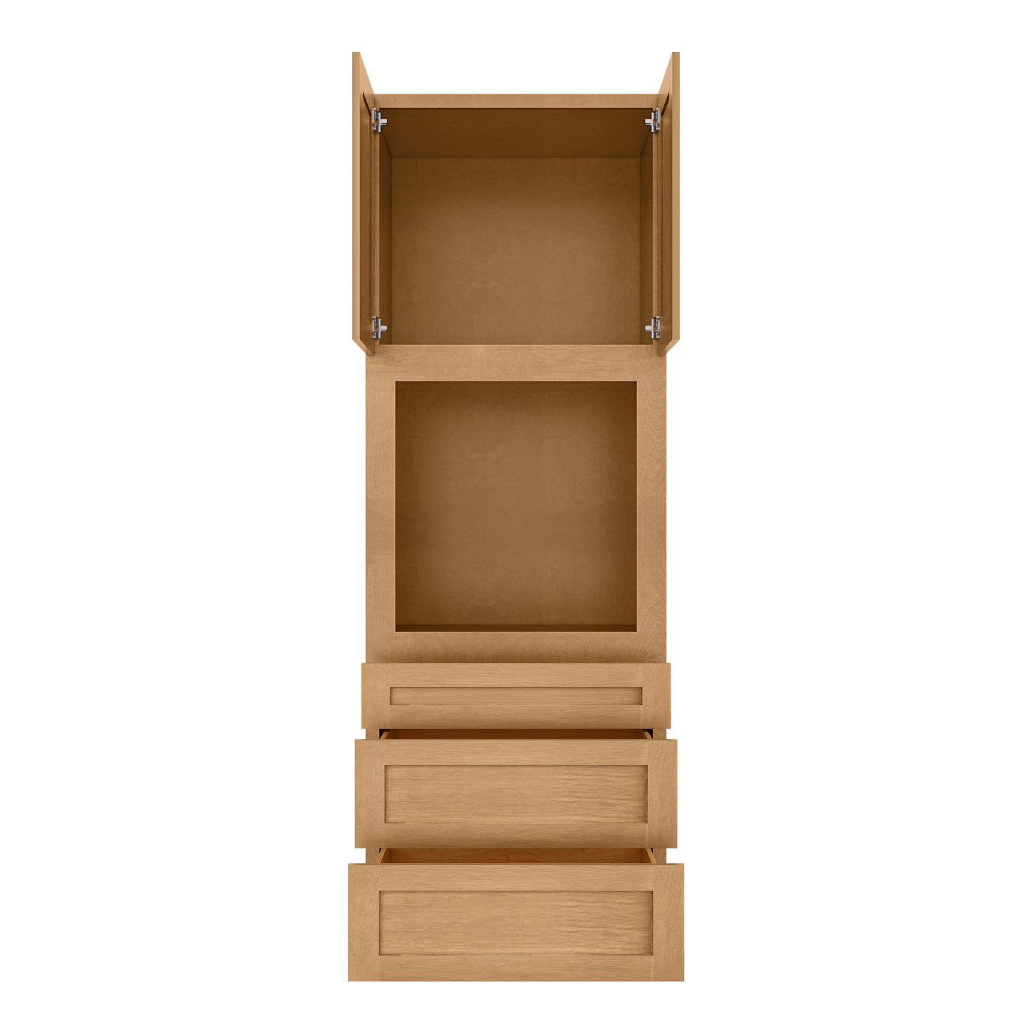 Oven Kitchen Cabinet OC3396 Shaker Toffee LessCare 33 in. width 96 in. height 24 in. depth - Kitchen Cabinets