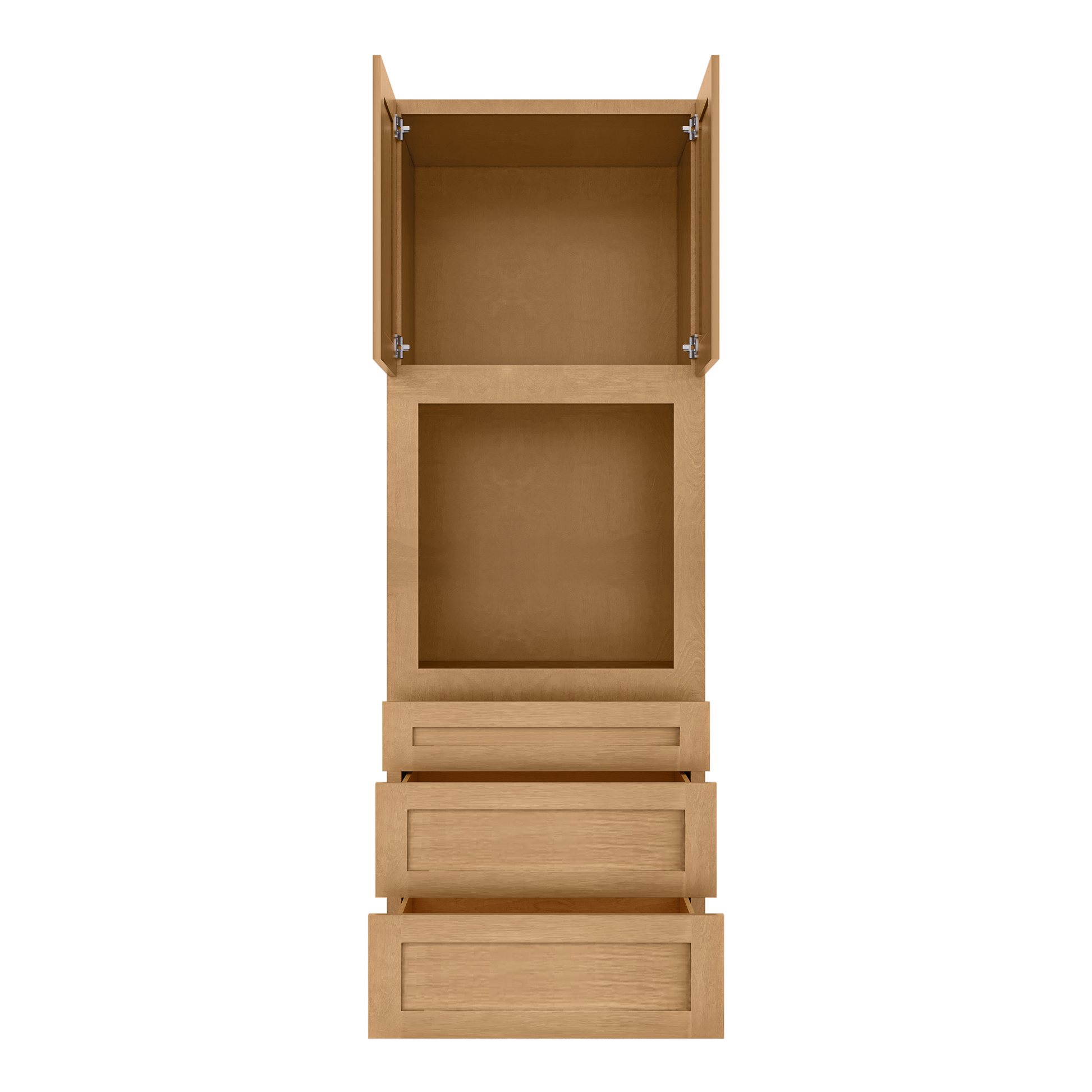 Oven Kitchen Cabinet OC3396 Shaker Toffee LessCare 33 in. width 96 in. height 24 in. depth - Kitchen Cabinets