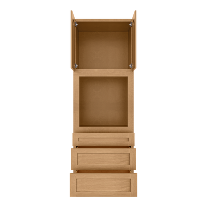 Oven Kitchen Cabinet OC3396 Shaker Toffee LessCare 33 in. width 96 in. height 24 in. depth - Kitchen Cabinets