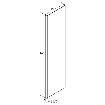 End Panel Molding PREPRP1.596 Shaker Toffee LessCare 0.5 in. width 96 in. height 24 in. depth