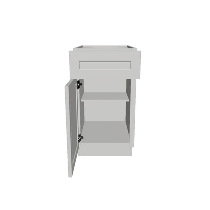 Base Single Door One Drawer 18" Wide Milan Pearl Cabinet