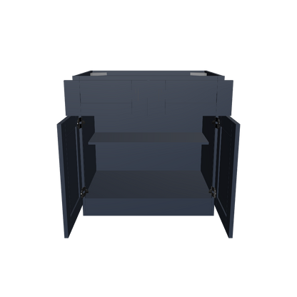 Base Kitchen Cabinet B33 Danbury Blue LessCare 33 in. width 34.5 in. height 24 in. depth