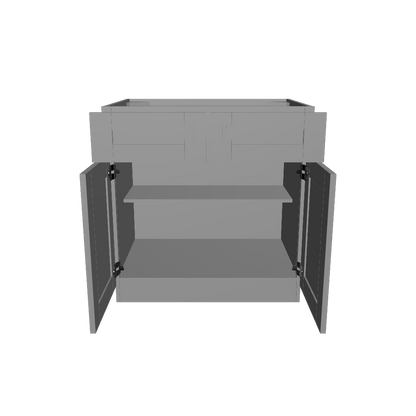 Base Kitchen Cabinet B33 Colonial Gray LessCare 33 in. width 34.5 in. height 24 in. depth