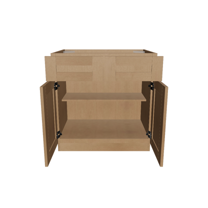 Base Kitchen Cabinet B33 Shaker Toffee 33 in. width 34.5 in. height 24 in. depth