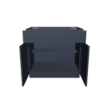 Base Kitchen Cabinet B36 Danbury Blue LessCare 36 in. width 34.5 in. height 24 in. depth